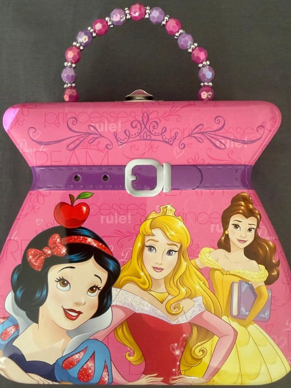 Disney Princess Metal Jewelry & Keepsake Box – Beaded Handle – NWOT